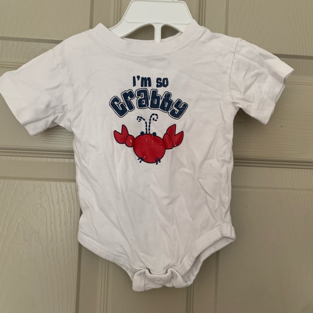 Crabby baby onesie
